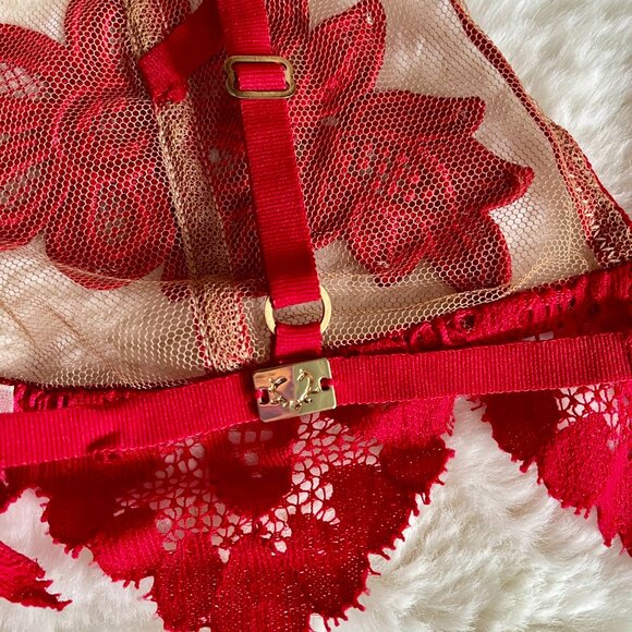 NWOT For Love and Lemons Skivvies Lingerie Ruby Appliqué Bralette - Picture 4 of 6